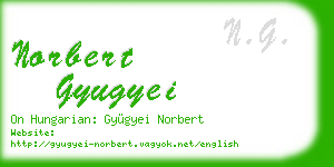 norbert gyugyei business card